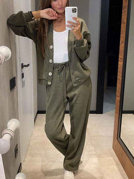 Kylie | Damen-Set mit lockerem Cardigan und verstellbarer Pull-on-Hose für ultimativen Komfort