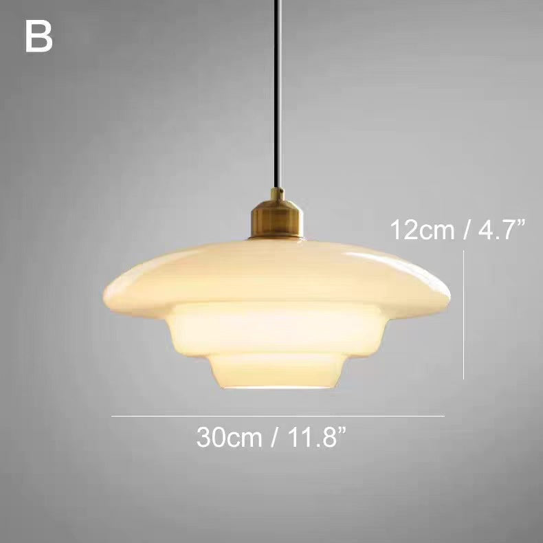 Calistre - Mid-Century Milchglas Pendelleuchte
