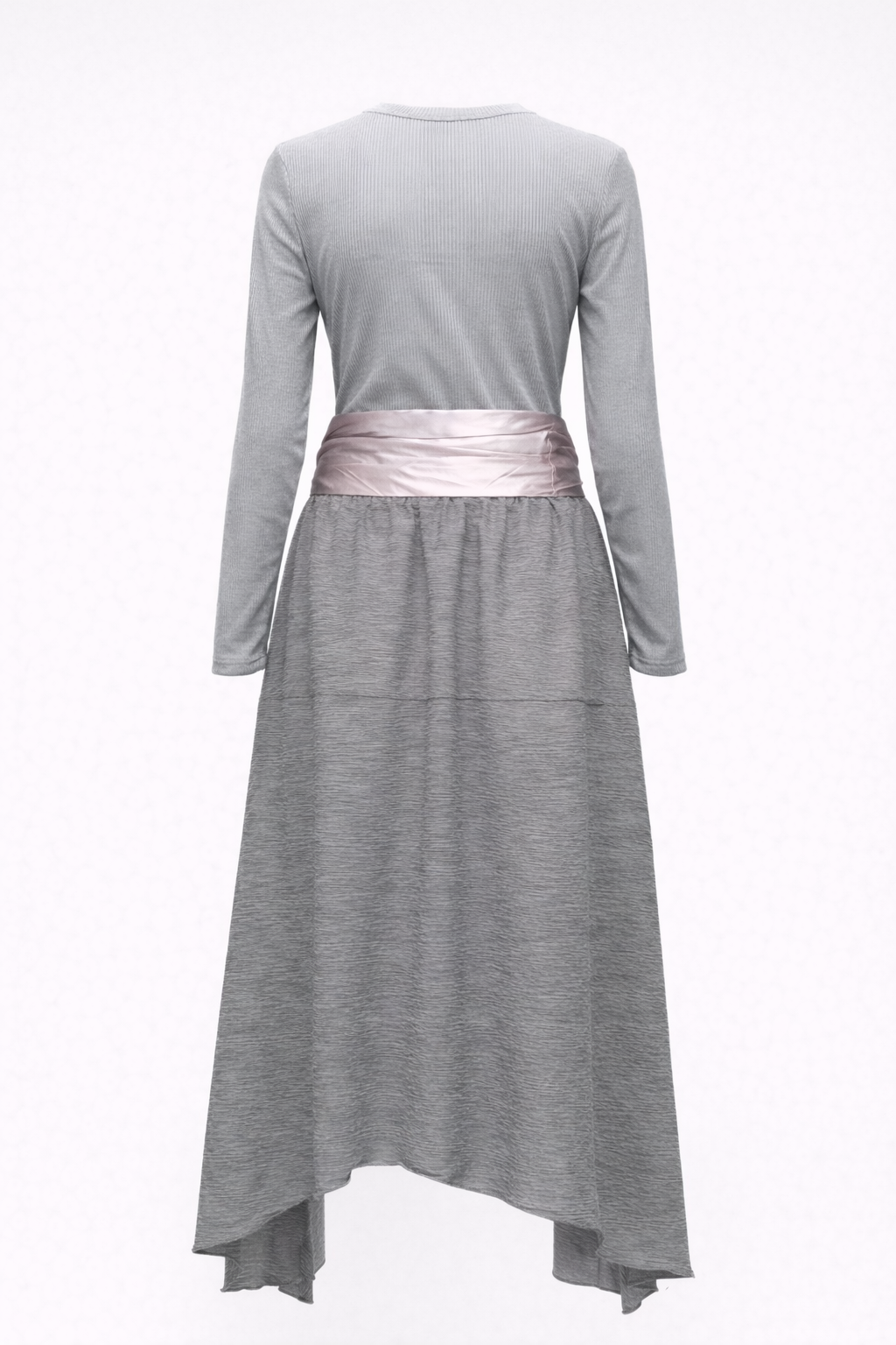 Retrogrå ribbad stretch slim-fit-set – modernt, figurnära och bekvämt