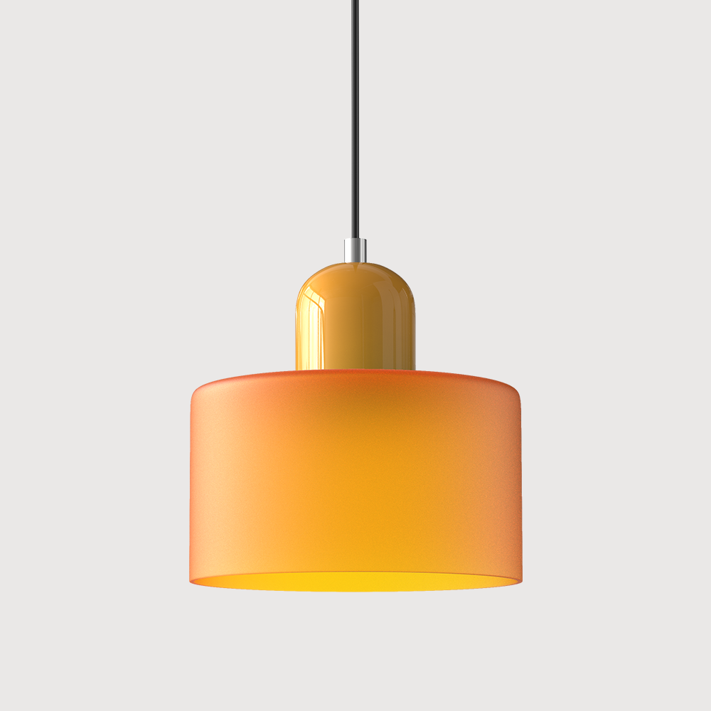 Bauhaus Farbglas-Pendelleuchte - Höhenverstellbar