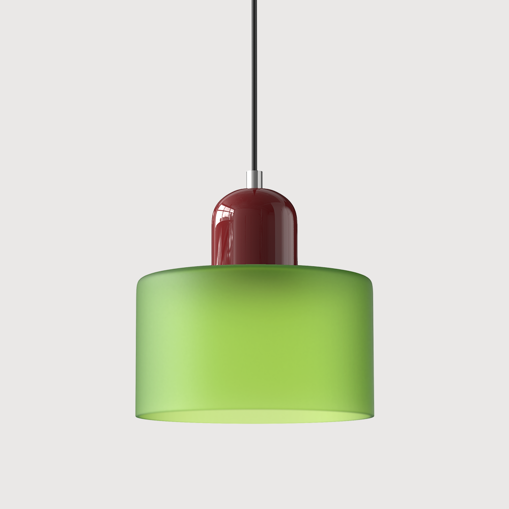 Bauhaus Farbglas-Pendelleuchte - Höhenverstellbar