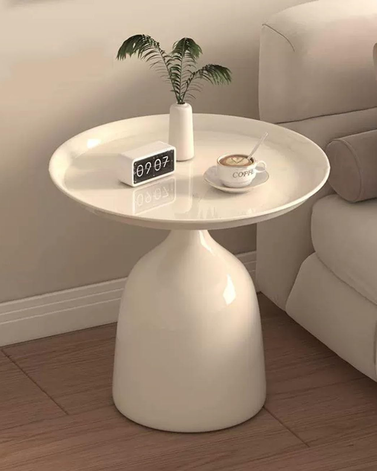 Beistelltisch Rund Aus Holz Mit Minimalistischem Design