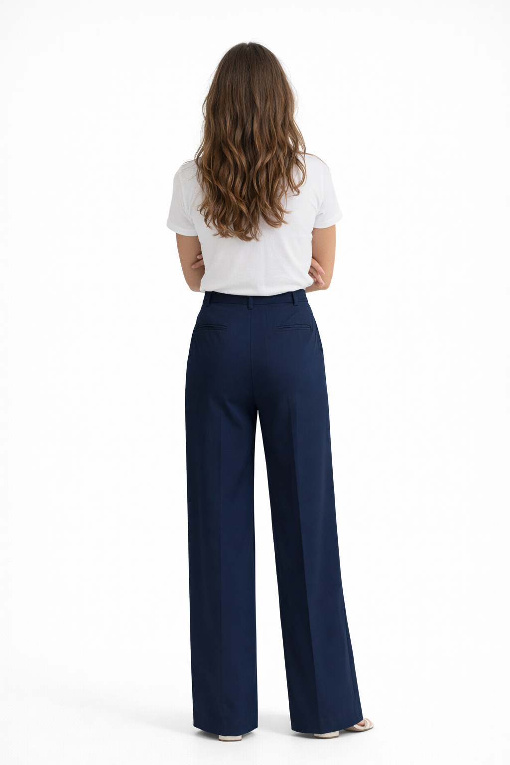 Bequeme Hochtaillierte Weite Passform Hose für einen Stilvollen Look