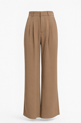 Dambyxor i polyester med hög midja och vida ben