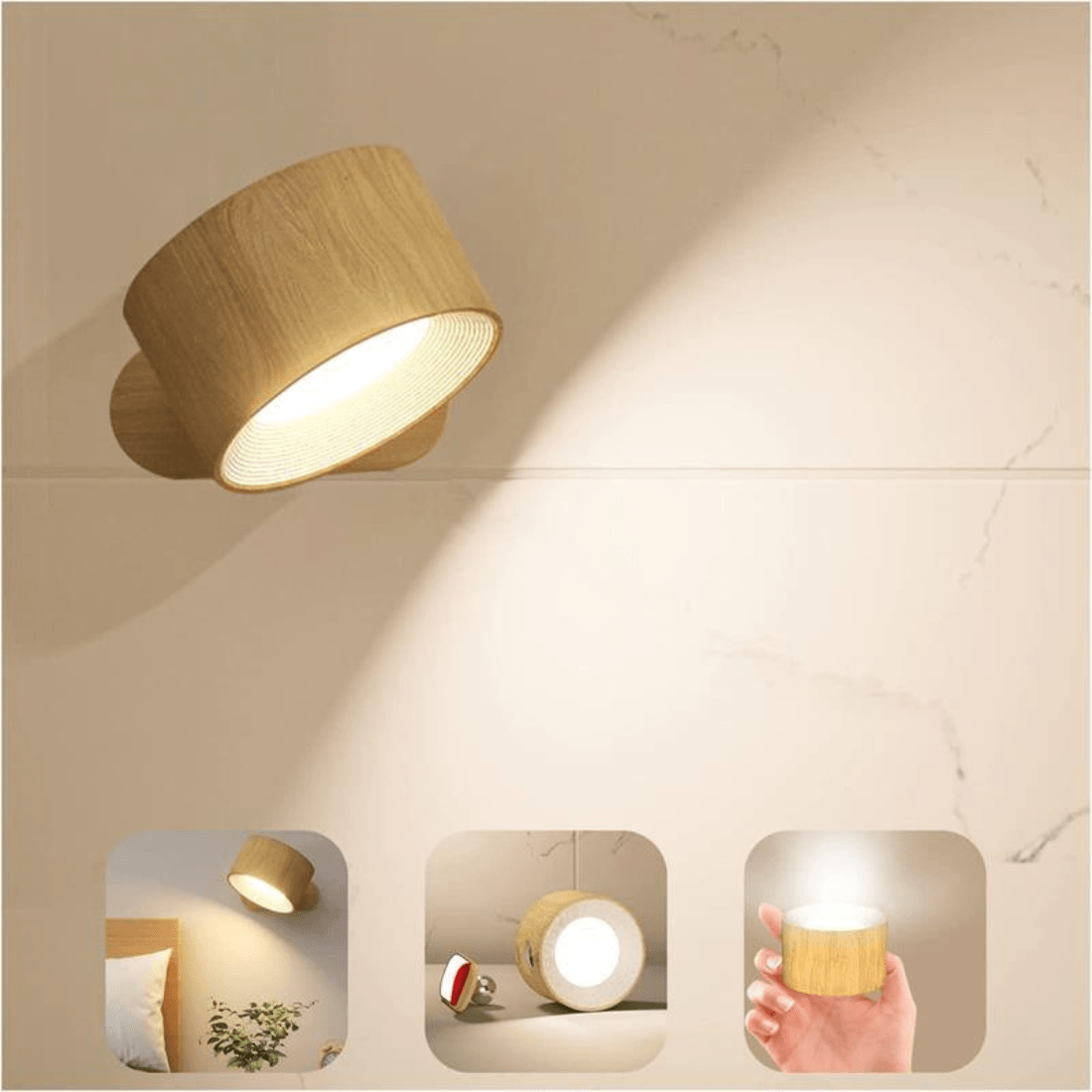 Wandleuchte mit Akku GlowFlex – 360° LED-Beleuchtung, vielseitig, elegant und praktisch
