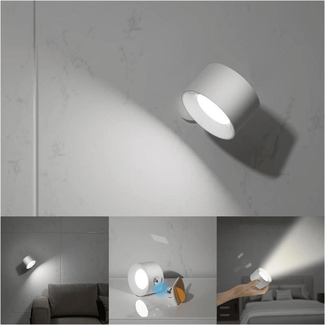 Wandleuchte mit Akku GlowFlex – 360° LED-Beleuchtung, vielseitig, elegant und praktisch
