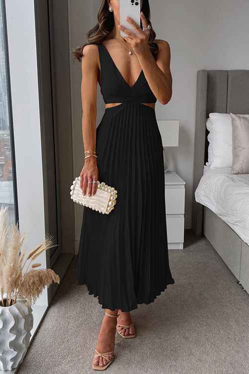 Elsa | mühelos elegantes plissiertes Maxi-Kleid