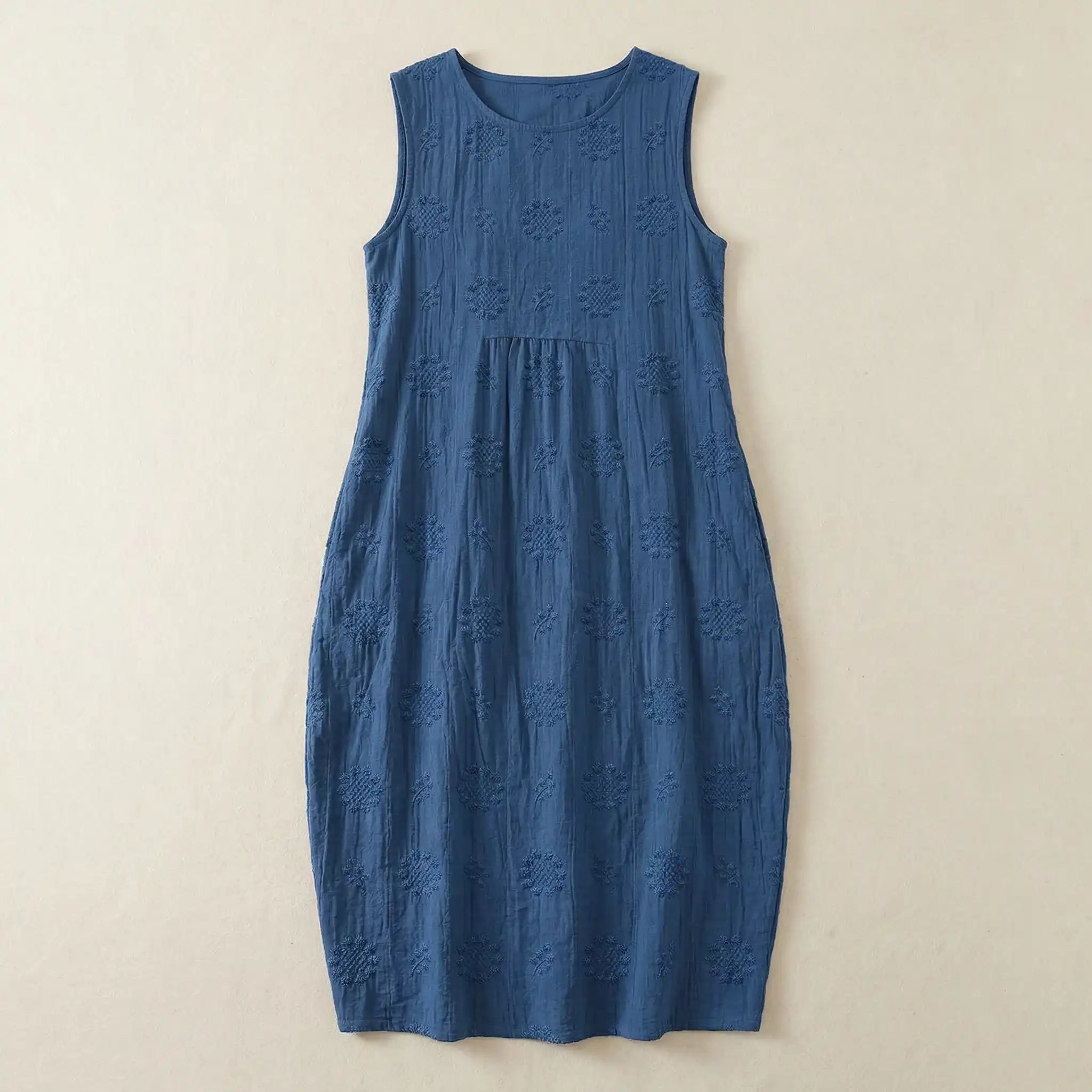 Élodie - Elegantes Oversized-Embroidered ärmelloses Kleid für einen anspruchsvollen Look