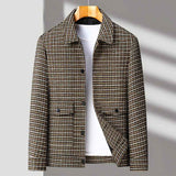 Malcolm Hahnentritt-Wolljacke