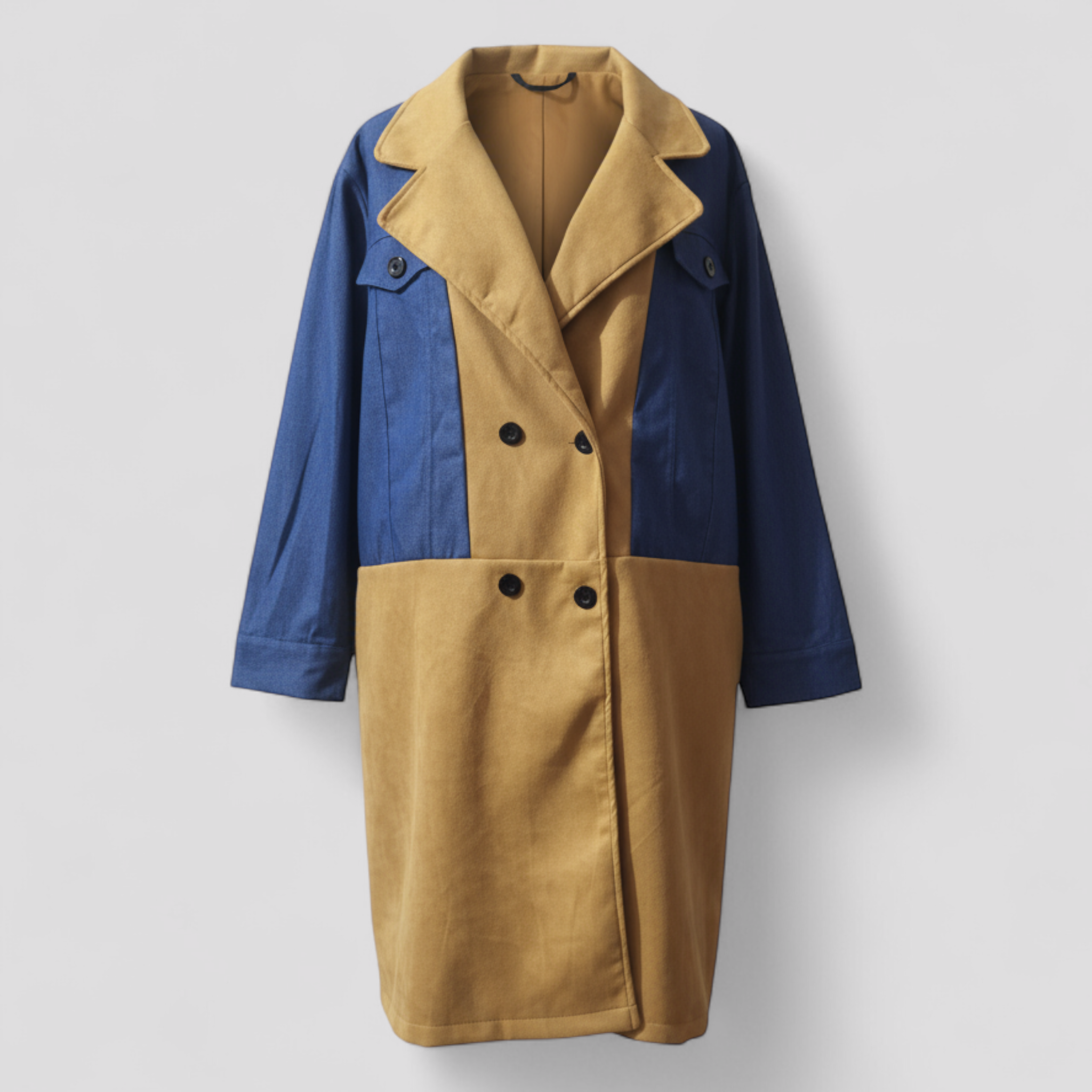 Damen Mid-Length Doppelreihiger Winter Mantel