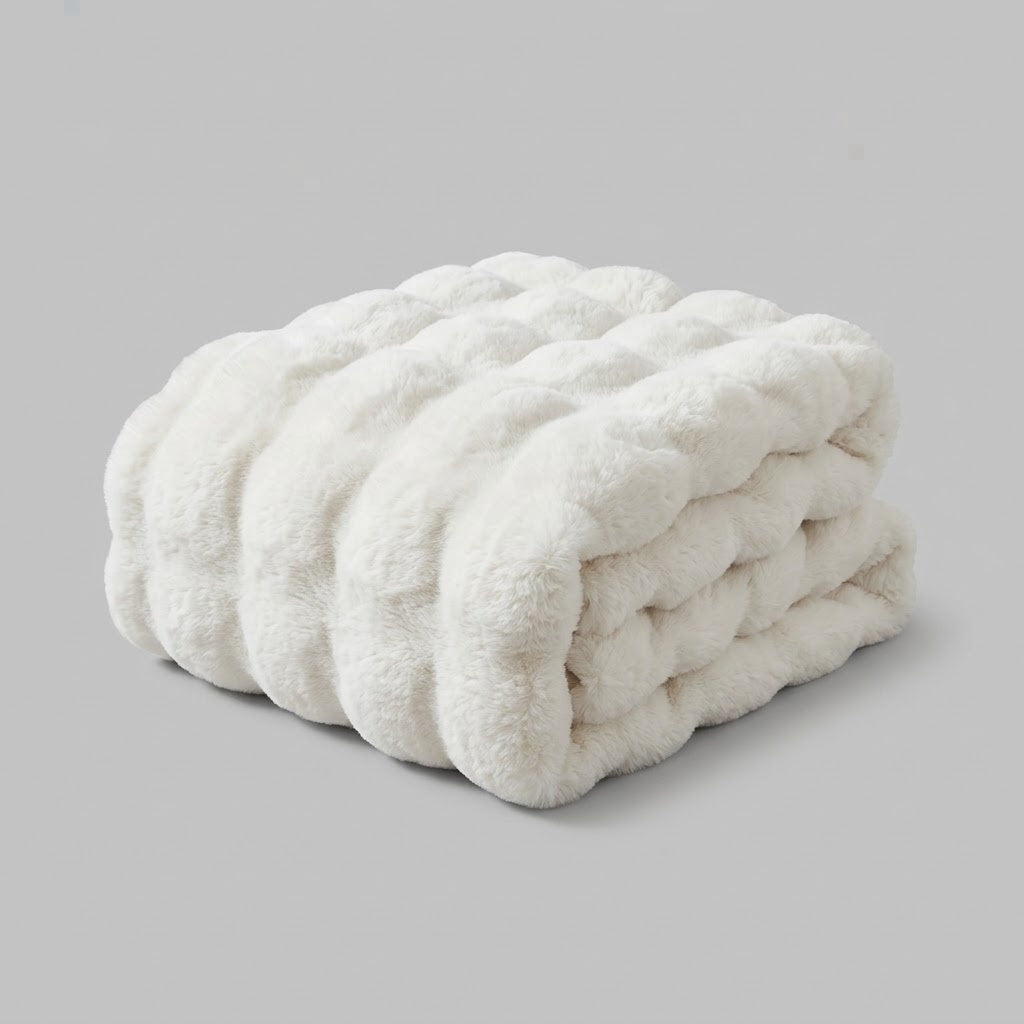 Bubble-Fleece Kuscheldecke - Plüschige Weiche Couchdecke