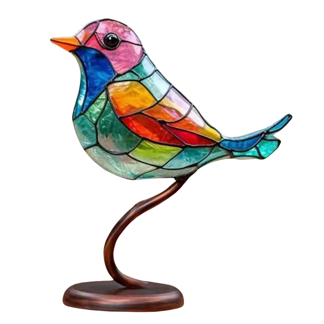 Bunte Handgefertigte Vogel Skulptur für Innenräume