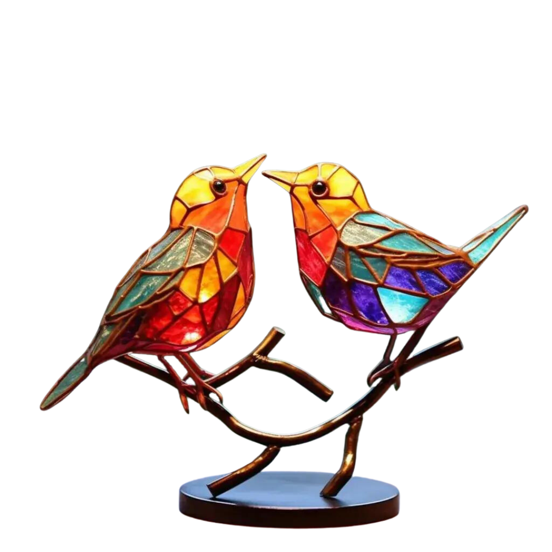 Bunte Handgefertigte Vogel Skulptur für Innenräume