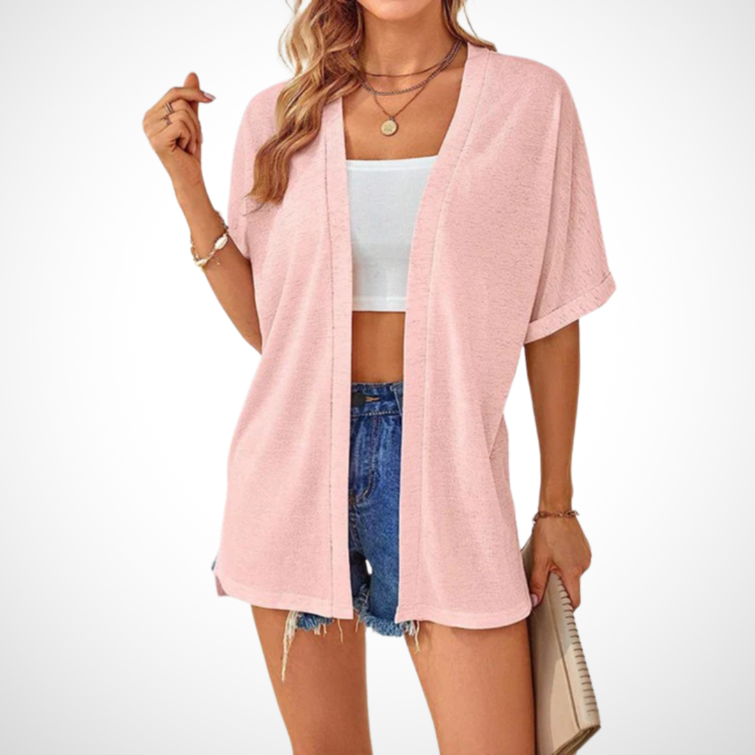 APPOLLINE™ - Schick, fließend fallender Kurzarm-Cardigan