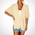 Schick, fließend fallender Kurzarm-Cardigan Damen