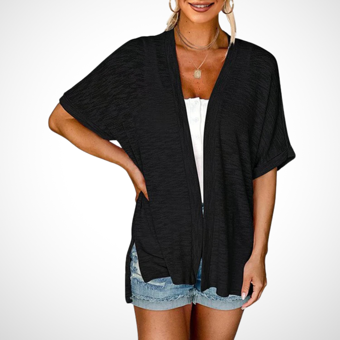 APPOLLINE™ - Schick, fließend fallender Kurzarm-Cardigan