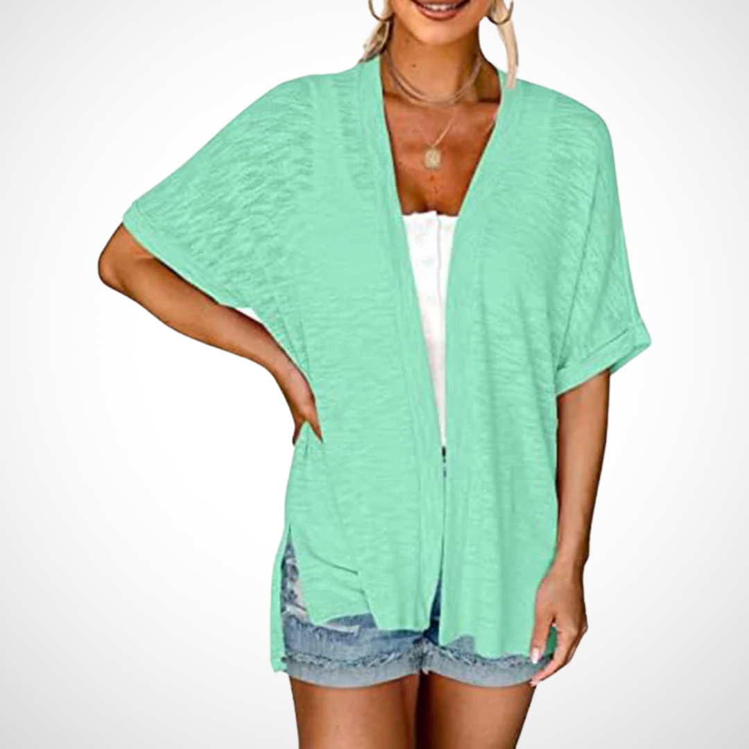 APPOLLINE™ - Schick, fließend fallender Kurzarm-Cardigan