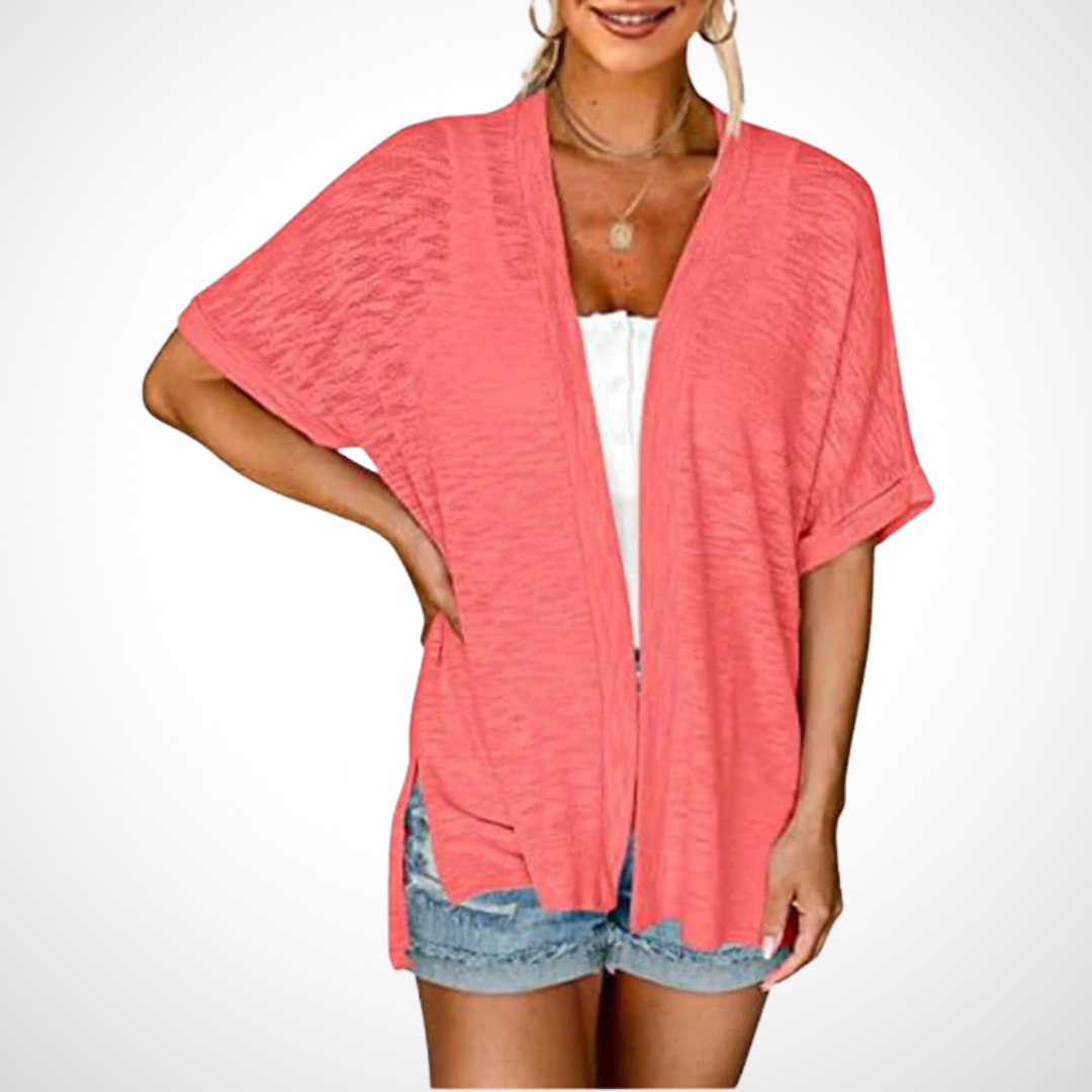 APPOLLINE™ - Schick, fließend fallender Kurzarm-Cardigan
