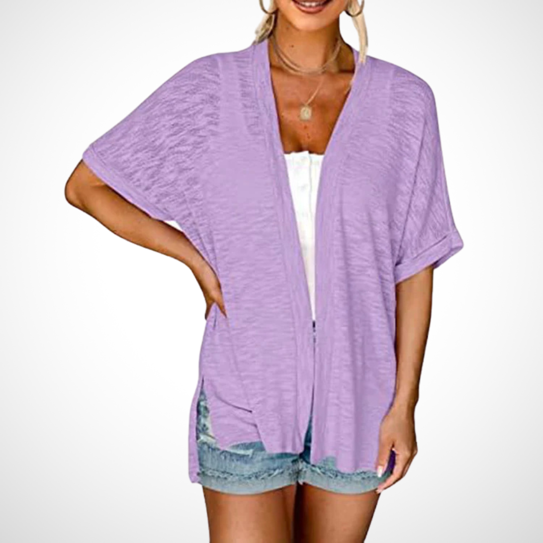 APPOLLINE™ - Schick, fließend fallender Kurzarm-Cardigan