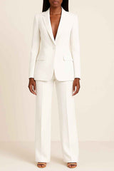 Elegante completo formale con blazer lungo su misura da donna