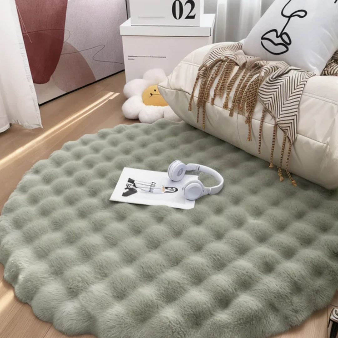 Cush - Luxuriöser runder Fleece-Teppich 90x90 für eine gemütliche Atmosphäre