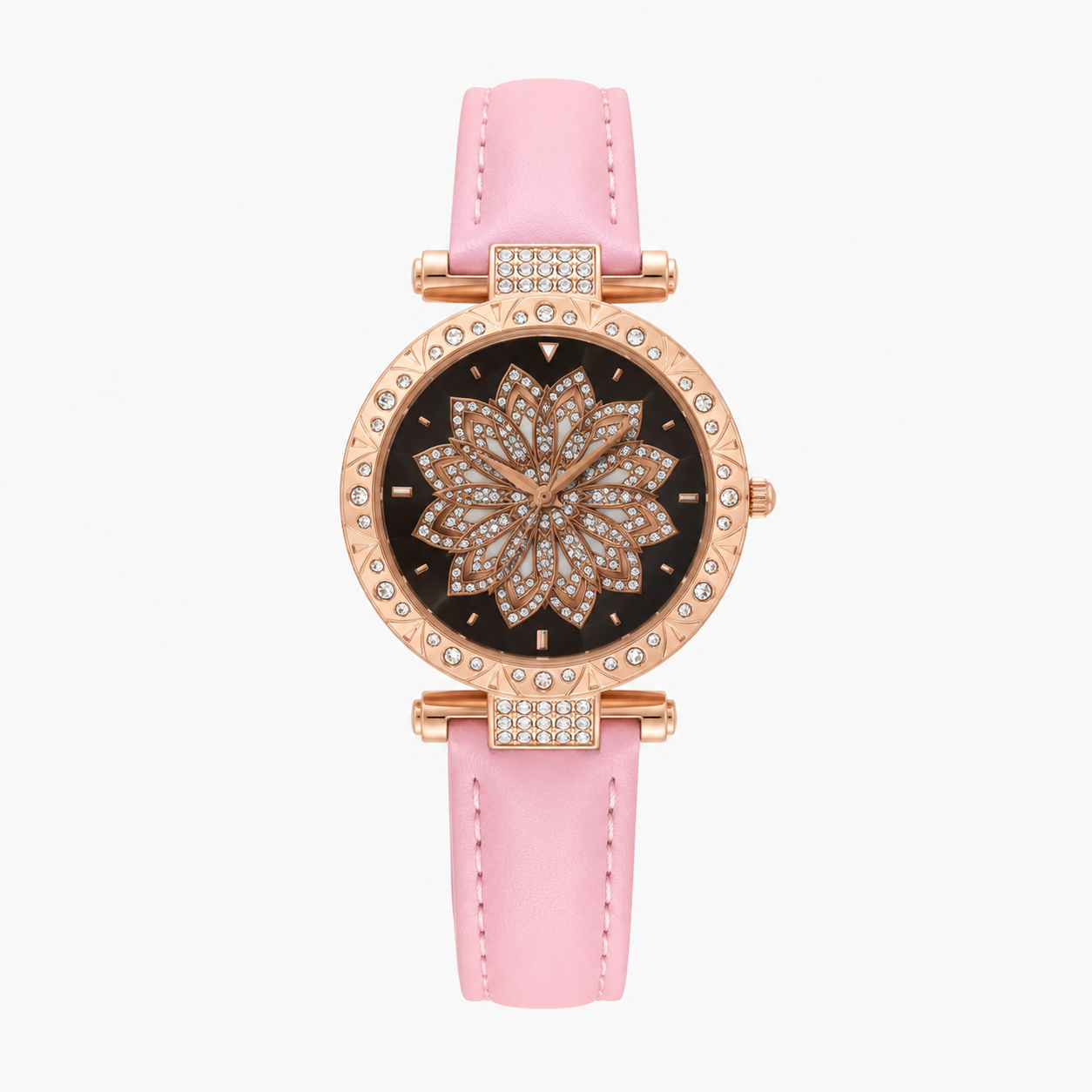 Candy Crystal Quartz dameur mit læderrem