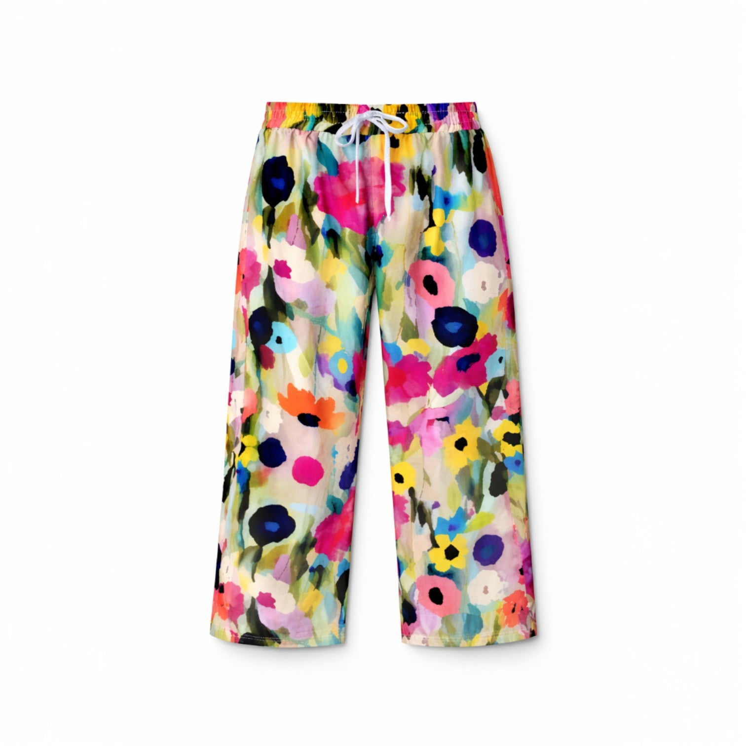 Lebendige Blumenprint-Hose mit bequemen Taschen für einen fröhlichen Look