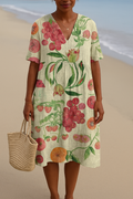 CÉLESTE - Elegante vestito vintage botanico per uno stile senza tempo