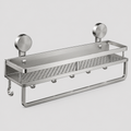 Aluminium Badezimmerregal mit Saugnäpfen - Wandregal mit Haken