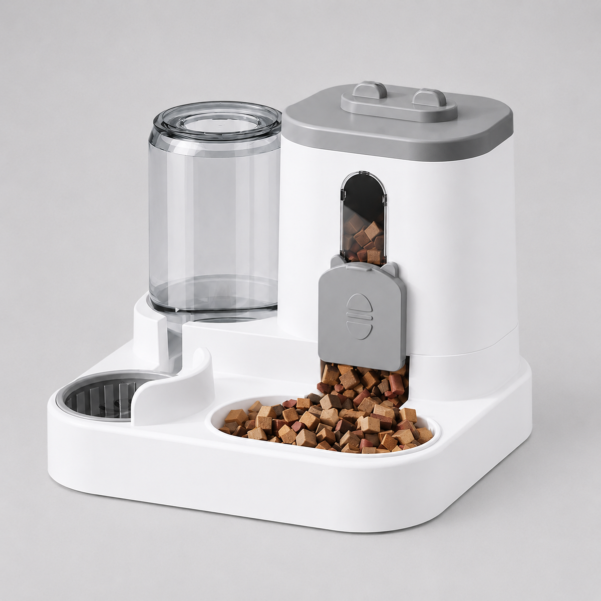 Automatischer Katzenfutterautomat mit Wasserreservoir - 2-in-1 Futter- und Trinknapf, 1,6 L