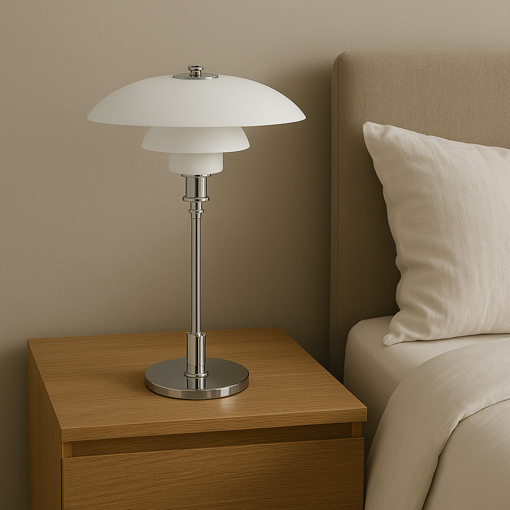 Moderne Dänische Designer-Tischlampe - Geschichteter Schirm, LED
