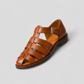 Sandalen Herr Classici Neri in Vera Leder, Comodi mit Fibbia Regolabile e Traspiranti