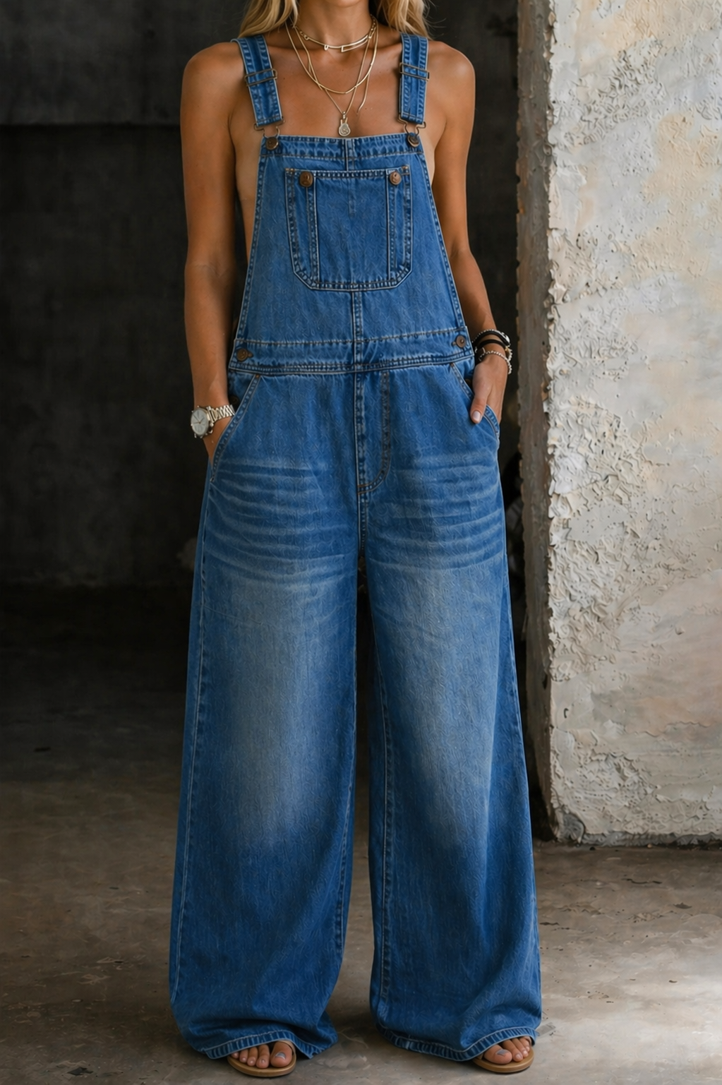 Harper | Denim-Jumpsuit mit elastischer Taille