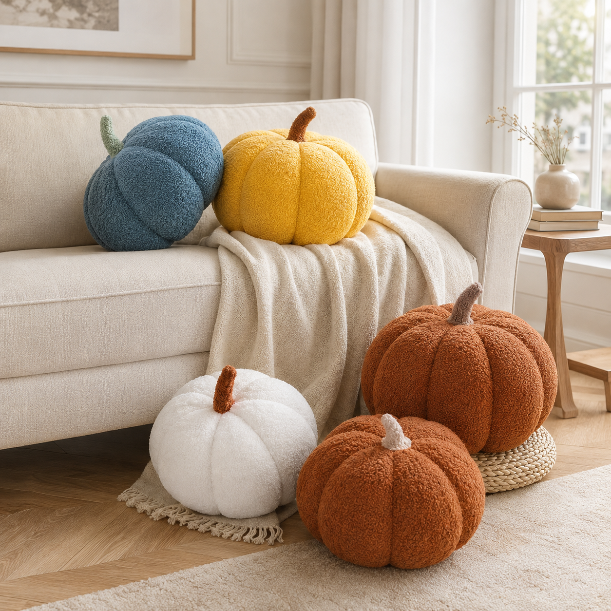 Gifts – Seasonal – Halloween : Pluche Pompoen Decoratiekussen – Zachte Herfst- en Halloween Decoratie in
