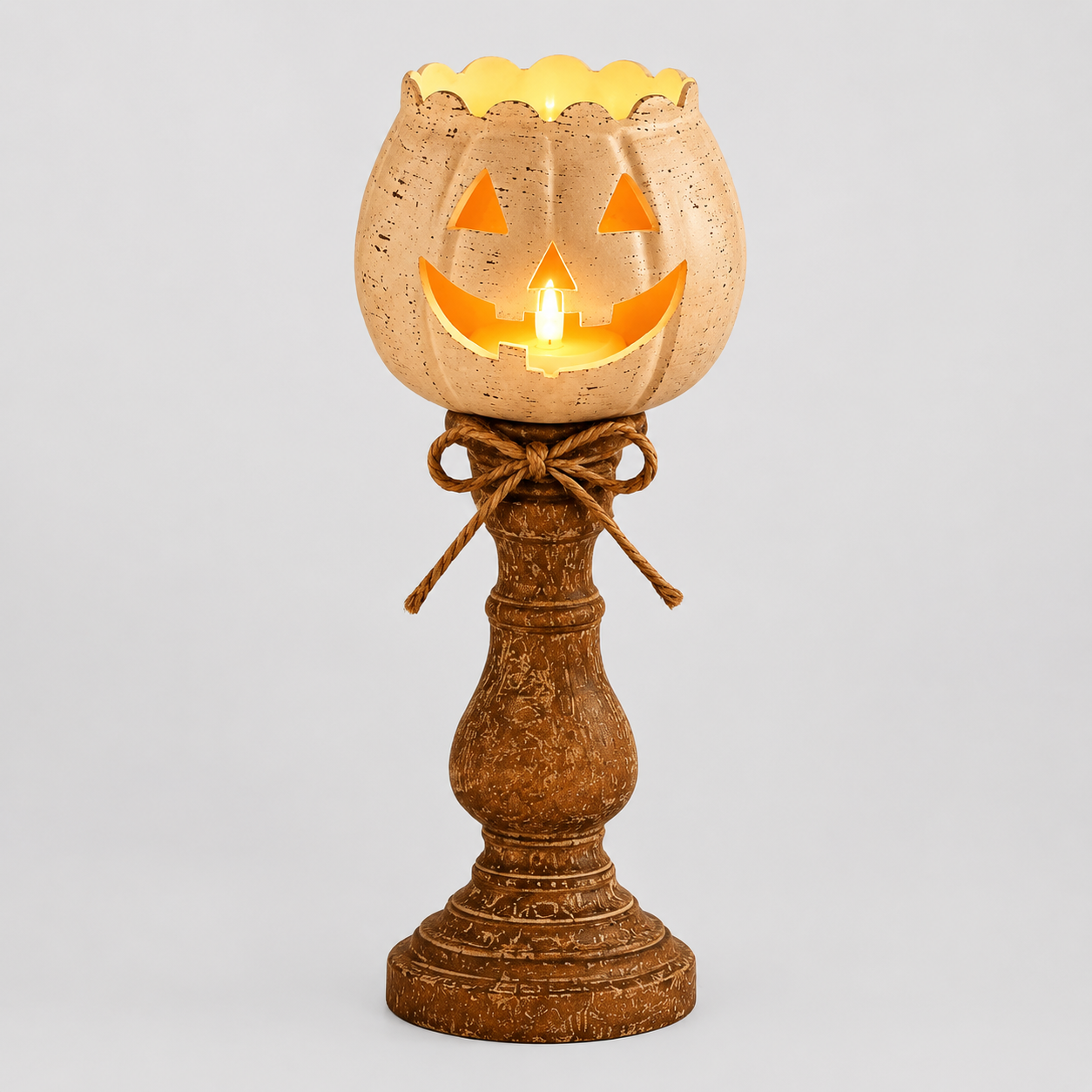 Halloween Kürbis mit LED-Licht - Sichere Deko für Herbststimmung