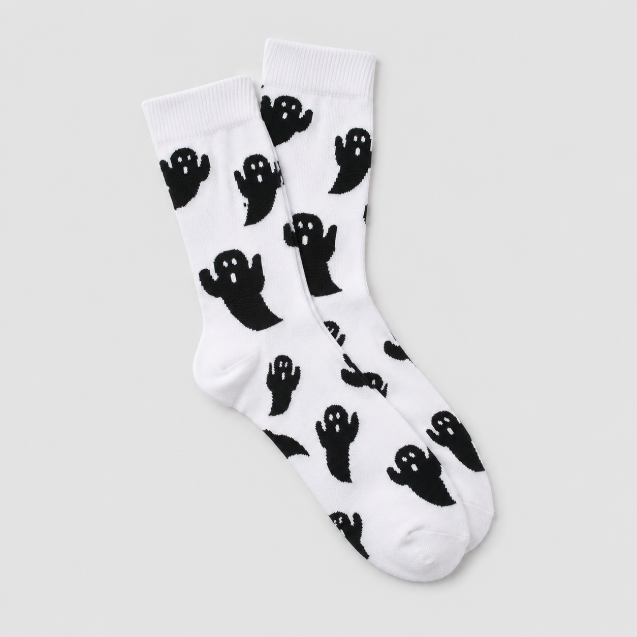 Halloween Socken Unisex mit Geistermotiv - Schwarz-Weiß
