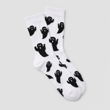 Halloween Socken Unisex mit Geistermotiv - Schwarz-Weiß