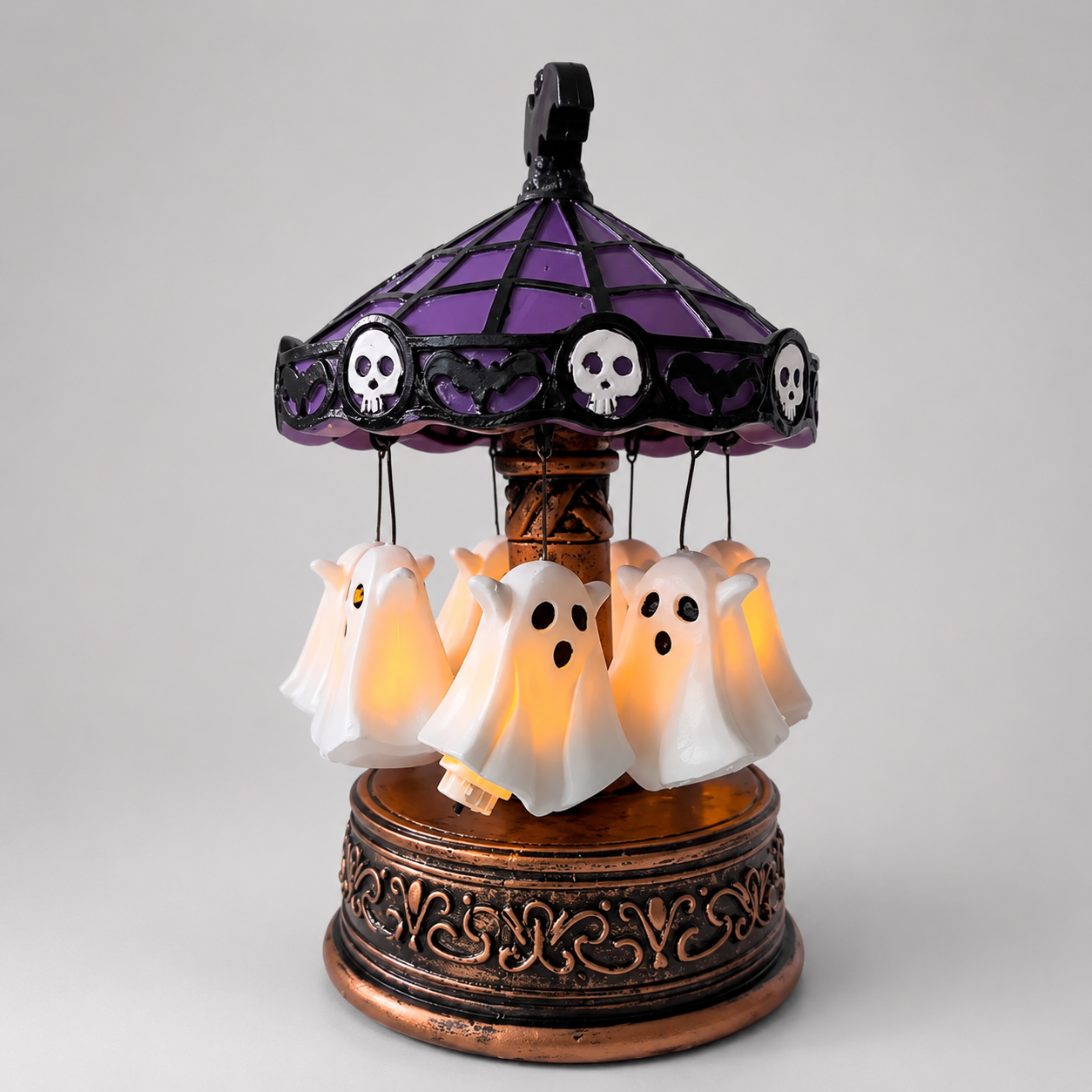 Drehendes Halloween Spukkarussell mit Beleuchtung - Tischdeko