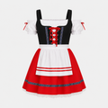 Dirndl Kleid Damen Rot Spitze für Oktoberfest Feste