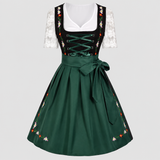 Damen Dirndl Grün für Oktoberfest - Traditioneller Schnitt