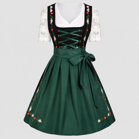 Gifts – Seasonal – Oktoberfest : Dirndl Jurk Dames Groen Klassiek Oktoberfest Stijl in Groen