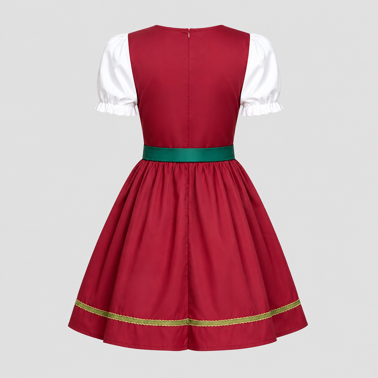 Oktoberfest Kleid Damen - Festlicher Trachten-Stil Rot-Grün