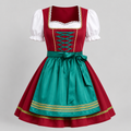 Oktoberfest Kleid Damen - Festlicher Trachten-Stil Rot-Grün