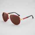 Herren Sonnenbrille Polarisiert - Aluminium Vintage Silberschwarz