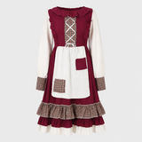 Dirndlkleid Damen Rot Bestickt A-Linie für Oktoberfest