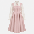 Dirndl für Damen - Rosa A-Linie mit Herz-Ausschnitt & Stickerei