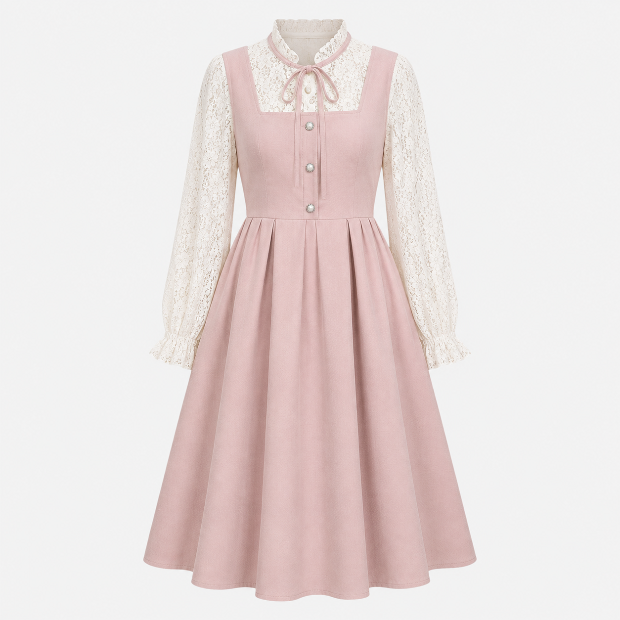 Gifts – Seasonal – Oktoberfest : Dames dirndl roze A-lijn, hartvormige halslijn en borduurwerk in Roze