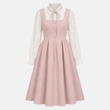 Dirndl für Damen - Rosa A-Linie mit Herz-Ausschnitt & Stickerei