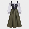 Trachtenkleid Damen Grau - Festliche Eleganz mit Puffärmeln