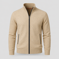 Herren Strickjacke - Reißverschluss, Stehkragen, Polyestermix
